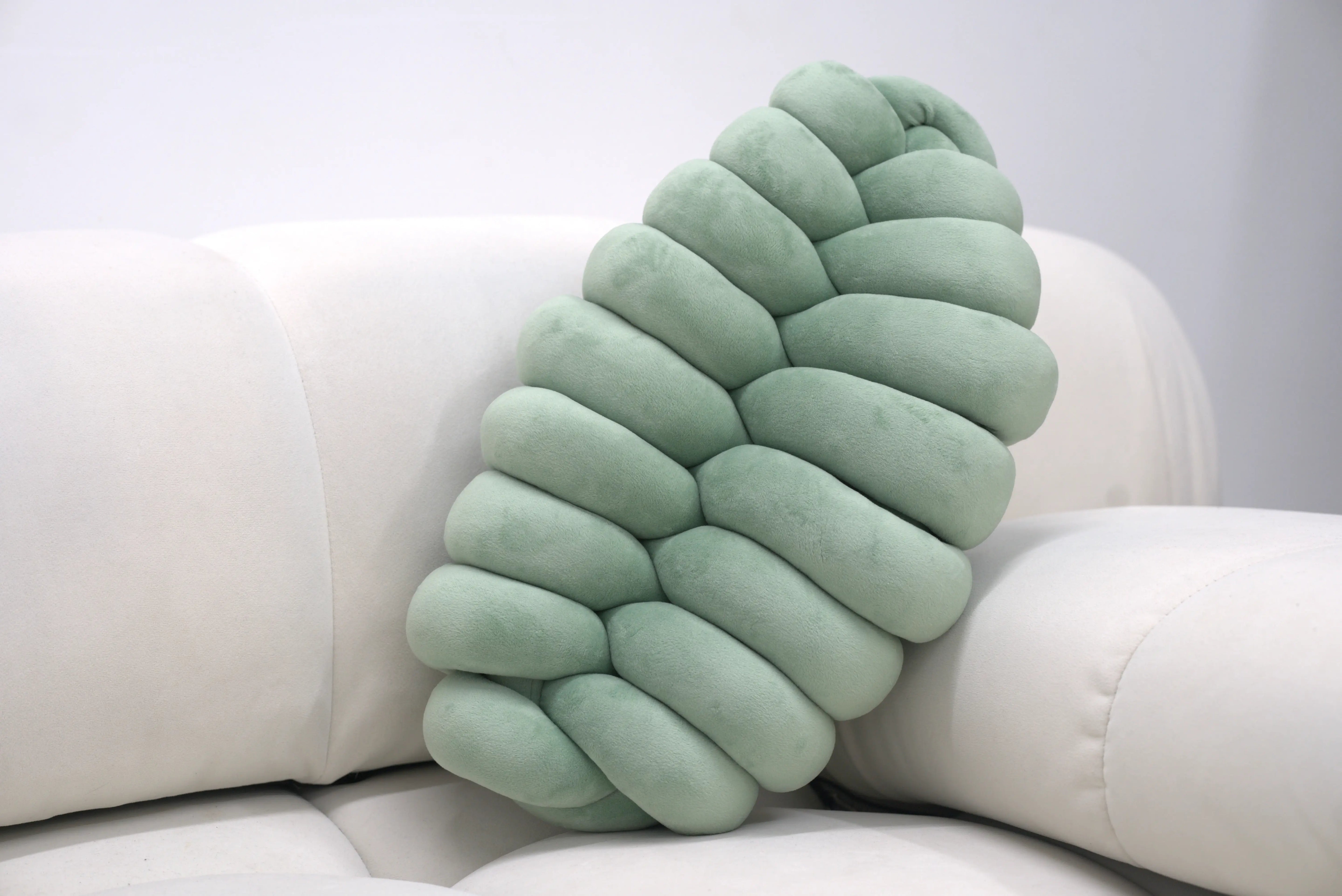 Knotte Woven Plush Knotted Caterpillar Cushion