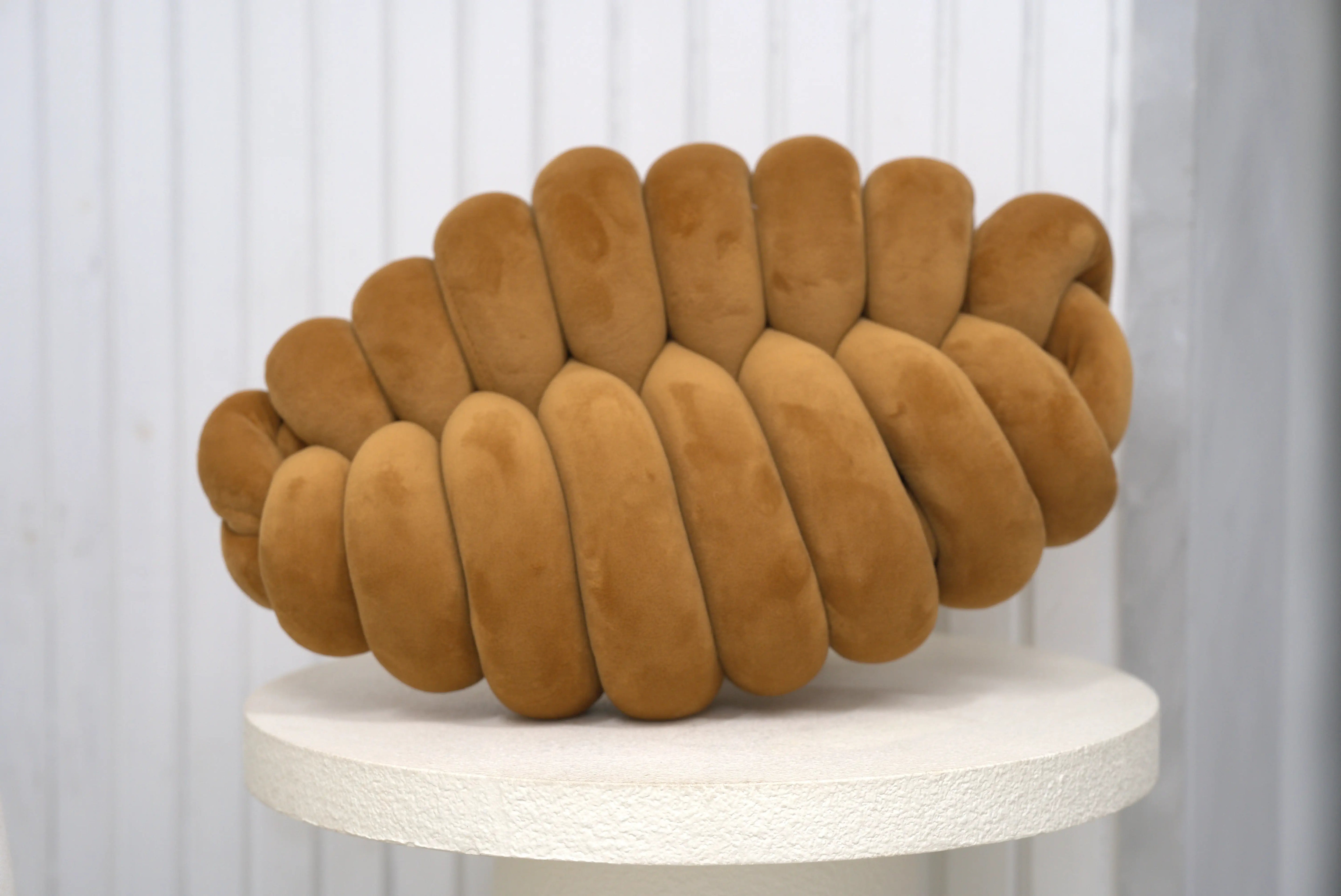 Knotte Woven Plush Knotted Caterpillar Cushion